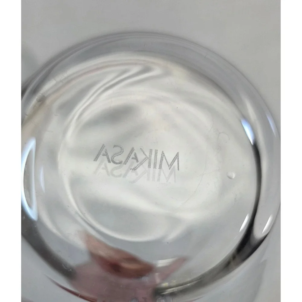 Mikasa Cheers Etched Swirl Stemless Highball Glasses Set of 4 Clear Crystal